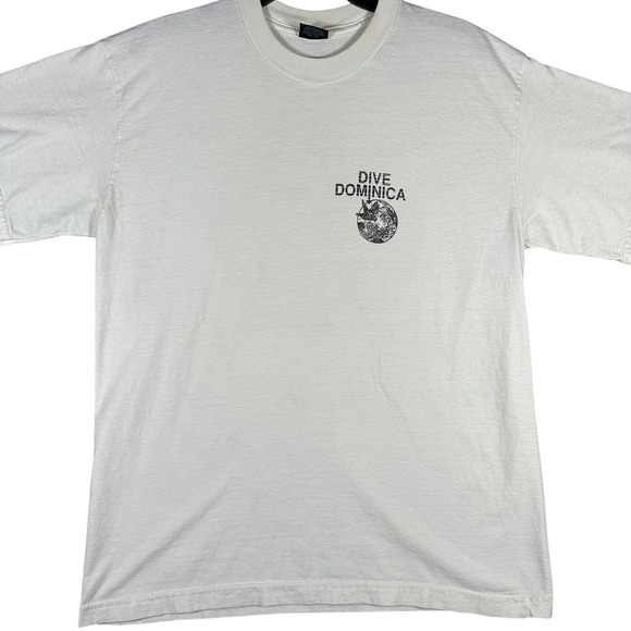 Champ Sports Wear Other - VTG Champ Sports Wear Graphic T-Shirt Mens Large White Dive Dominica Scuba